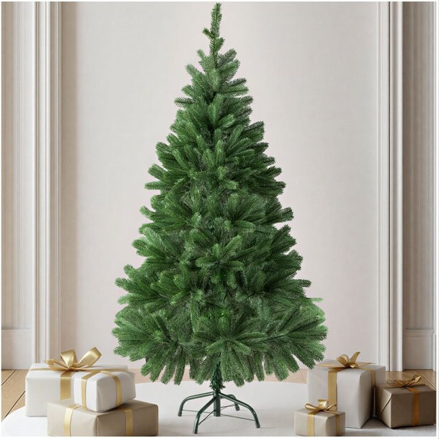 tectake Weihnachtsbaum künstlich in Grün mit Metallständer H x B x T: 140 x 80 x 80 cm - Bild 1