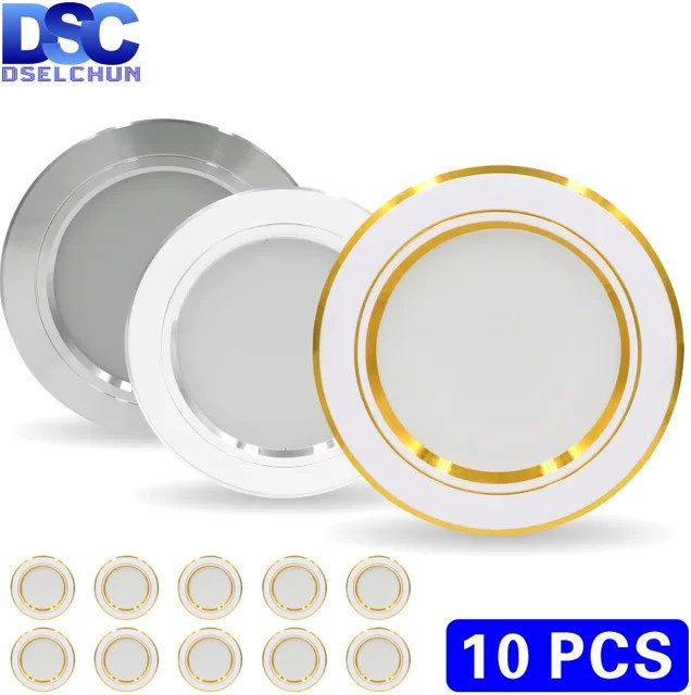 DSELCHUN 10er Set LED-Einbauleuchten rund in Weiß für die Innenbeleuchtung - Bild 1