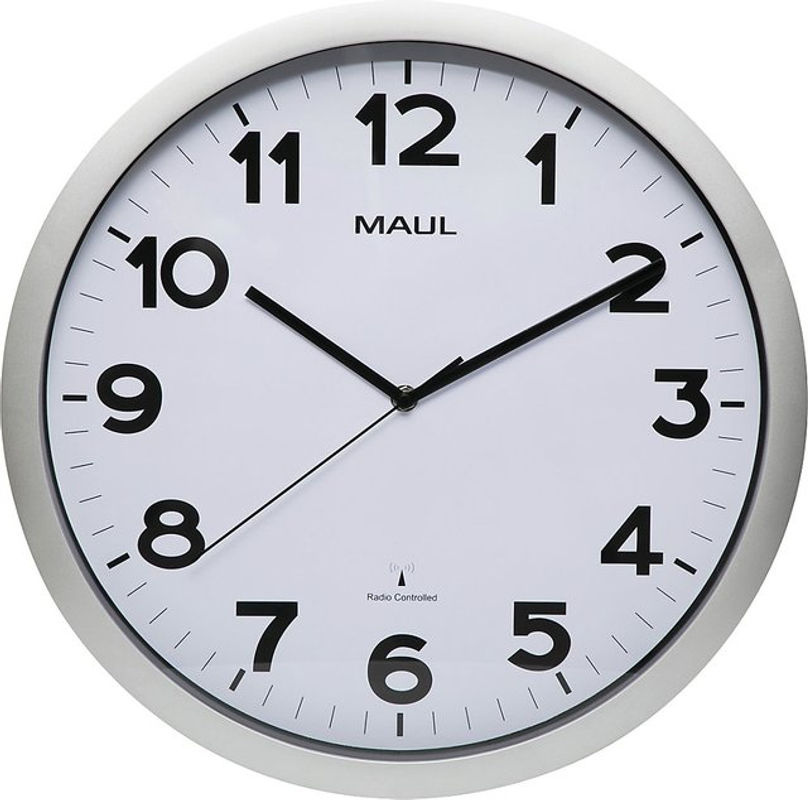 MAUL Wanduhr MAULstep Funkuhr, Silber, Durchmesser: 40 cm, Batteriebetrieb, Analog, Rund - Bild 2