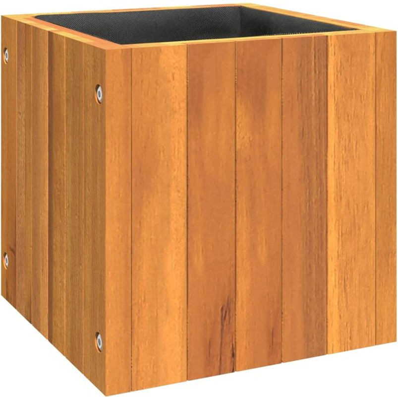 Maison Exclusive Pflanzkübel aus Massivholz Akazie in Braun, B/T/H: 25 x 25 x 25 cm - Bild 1