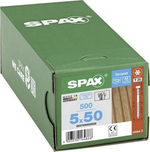 Spax Holzschraube mit T-STAR plus Antrieb aus Edelstahl A2 in Silber, Durchmesser: 5 mm, Länge: 50 mm, 500 Stück - Bild 1