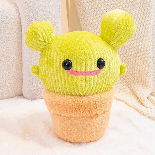 Yiran toy Kawaii Topf-Kaktus Plüschtier, Grüne Pflanze, ab 14 Jahren - Bild 1