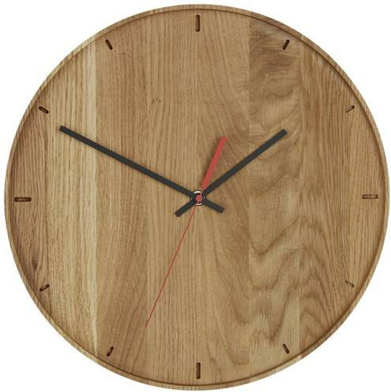 TFA Dostmann Quarz Wanduhr rund aus Echtholz in Braun, Durchmesser: 35 cm, Tiefe: 4 cm - Bild 1