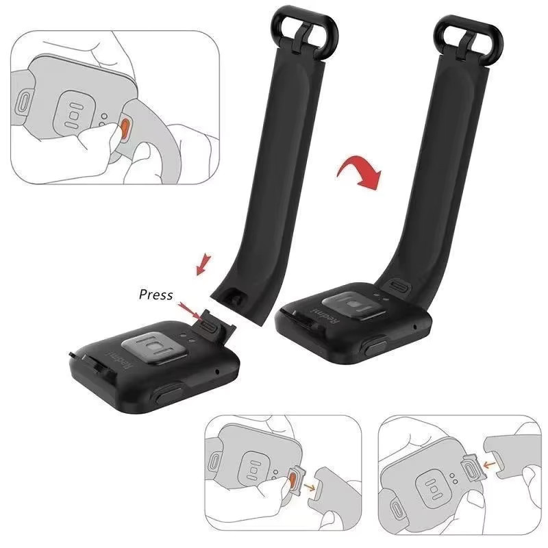 Ersatz-Uhrenarmband für Xiaomi Redmi Watch 2 Lite, Poco Watch und Xiaomi Watch Lite inklusive Schutzfolie, Unisex, Schwarz oder Grün - Bild 4