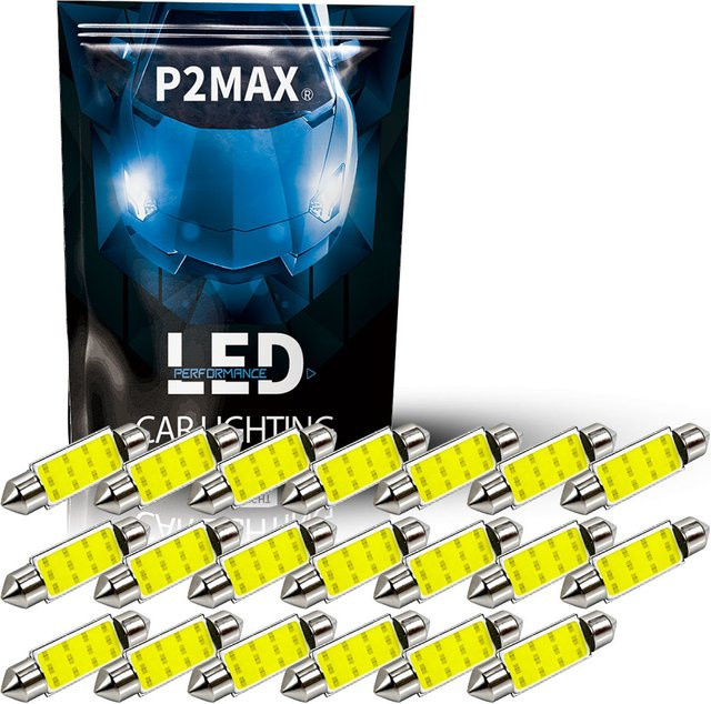 20 Stück LED Festoon COB Innenraumbeleuchtung Set in Silber für 12V Plug & Play zur Dach-, Türspiegel- und Kennzeichenbeleuchtung - Bild 1