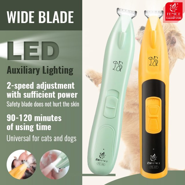 Fenice Haustier-Trimmer in Grün mit 18 mm Klinge und LED-Licht für Hunde und Katzen zur Pflege von Ohren, Augen, Krallen und empfindlichen Bereichen - Bild 1