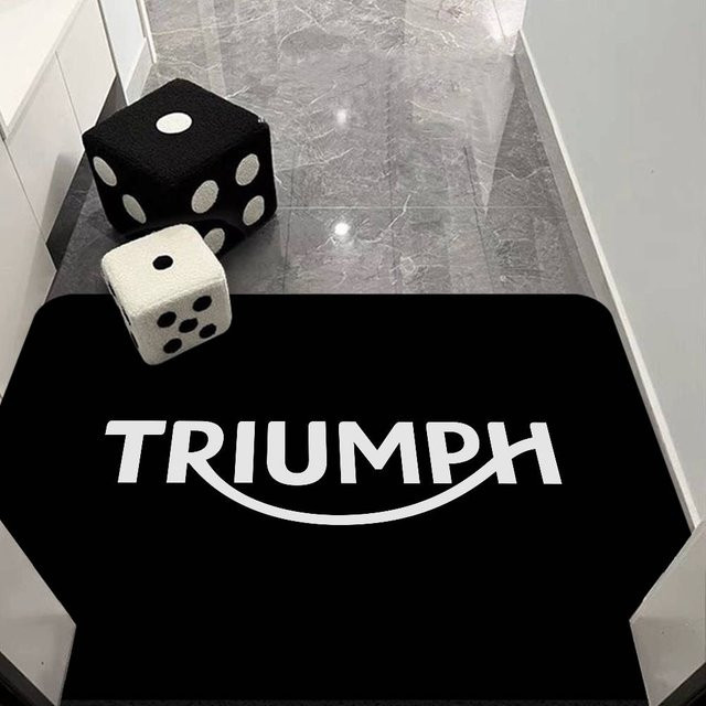 T-Triumph Motorrad Logo Fußmatte aus Polyester, Schwarz, B/T: 60 x 40 cm - Bild 1