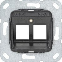 Gira Modular Jack 2 zweifacher Unterputz Tragring in Schwarz - Bild 1
