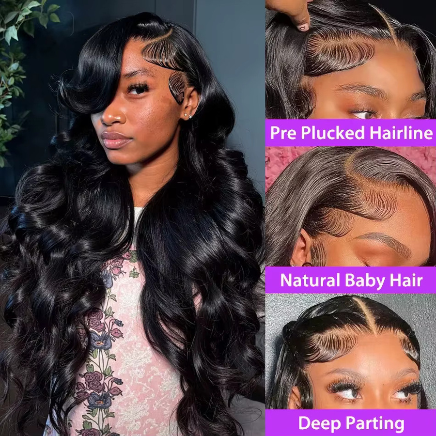 Happy Monday Perücke, 36 Zoll, Body Wave, Transparent Lace Front, 300% Echthaar - Bild 4