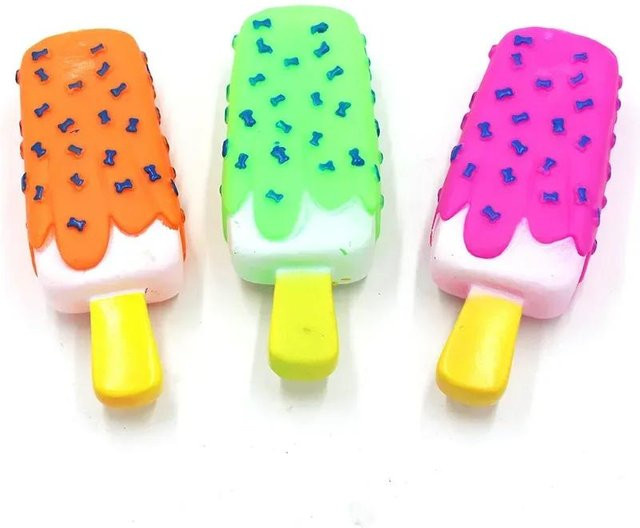 Petcircle Hundespielzeug, Quietschendes Gummi, Eis am Stiel Form, Rosa - Bild 1