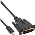 InLine USB-C auf DVI-D Videokabel-Adapter Schwarz, Länge: 1 m - Bild 1
