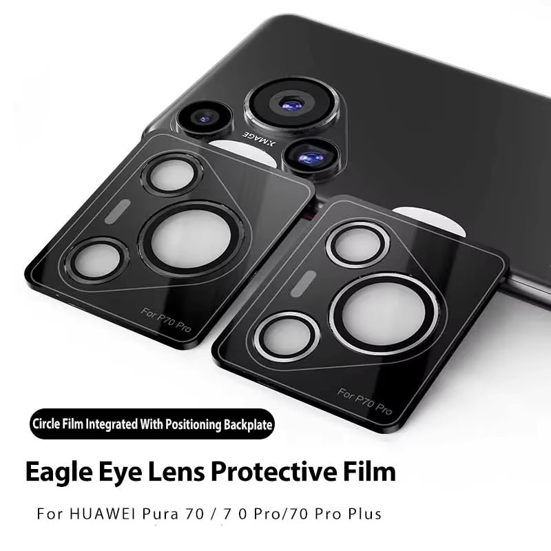 Kamera Schutz Set für Huawei Pura 70 Pro Plus und Huawei Pura 70 mit Metall Objektiv Ring und gehärtetem Glas in Schwarz und Multicolor - Bild 2