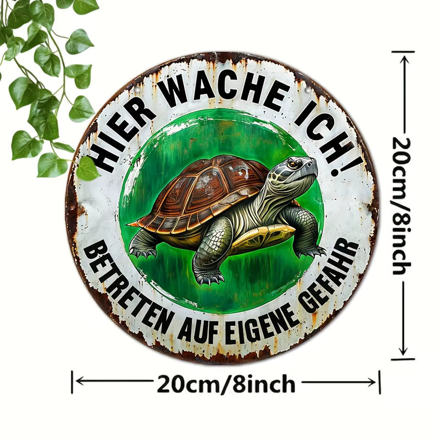 Potdemiel Aluminium-Wandschild Vintage Here I Guard Enter If I Find Myself, Mehrfarbig, B/H: 20,32 x 20,32 cm - Bild 4