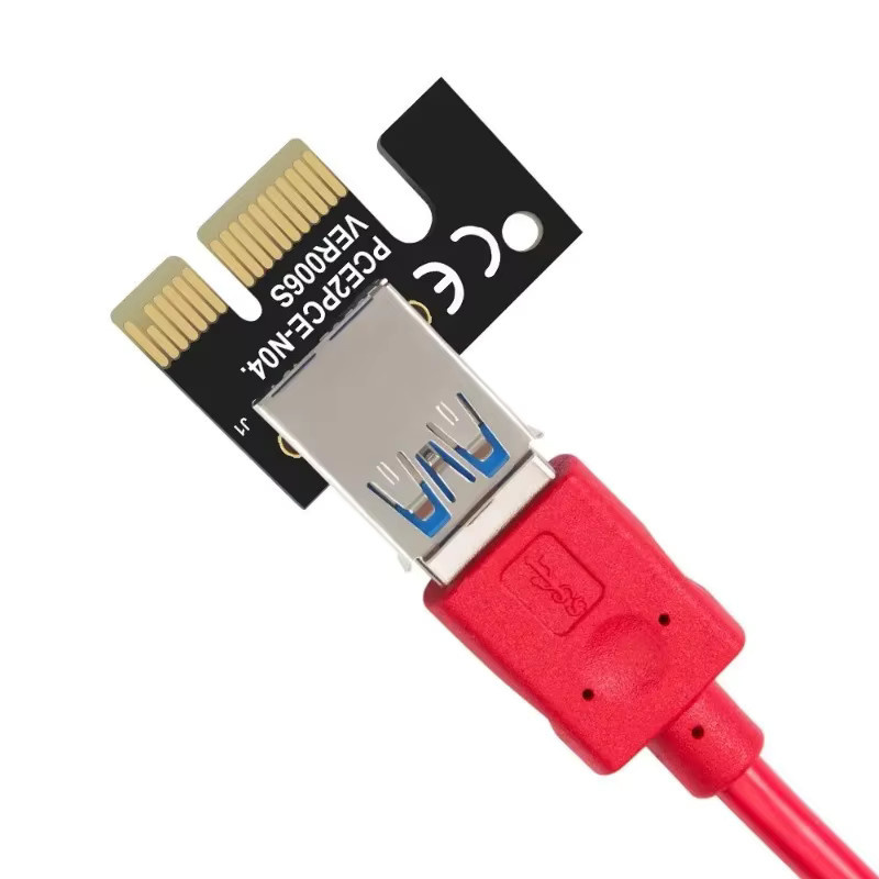 PCIE Riser 1X auf 16X Grafikverlängerung USB 3.0 Adapterkarte für GPU Mining, Schwarz, Kabellänge: 60 cm - Bild 3
