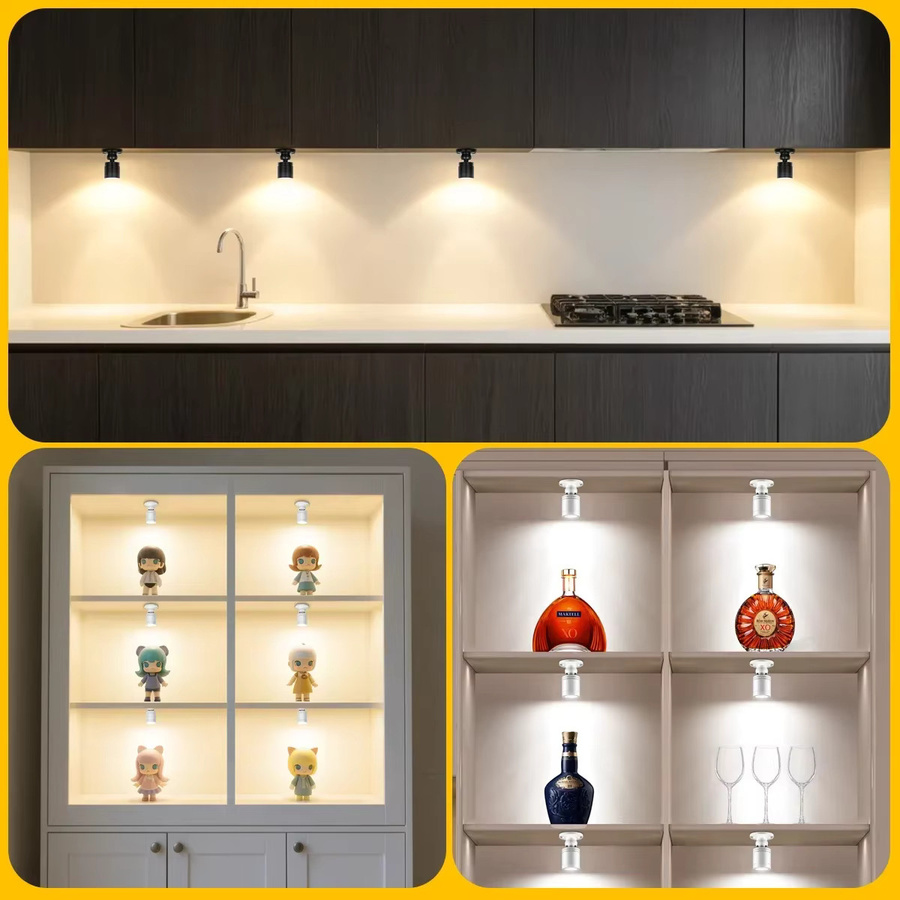 AIMENGTE LED Strahler Set mit Motion Sensor und Touch Dimmer, Warmweiß, Einbau-LED für Schrank, Küche und Möbel, Durchmesser: 20 mm - Bild 2