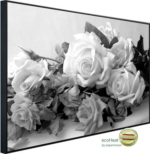 papermoon EcoHeat Infrarotheizung Blumen Schwarz Weiss mit Matt-Effekt und App-Steuerung - Bild 1