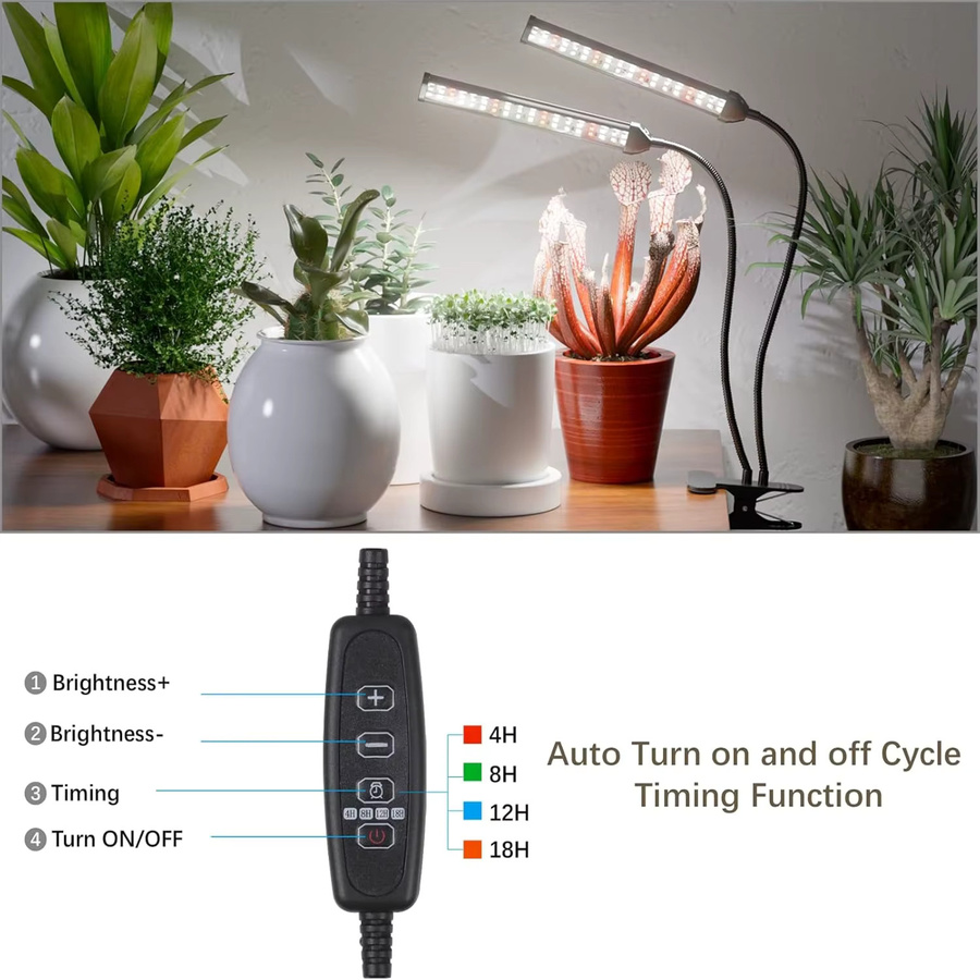 KEBINCPLED USB-Clip-Flachrohr-LED-Wachstumslicht mit Vollspektrum, 6000 K, 5 V, Schwarz - Bild 3