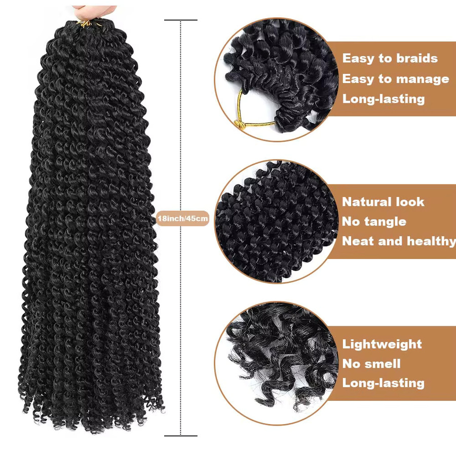 Refeeny Passion Twist Hair Wasserwelle, 18 Zoll, 5 Packungen, Synthetik - Bild 3