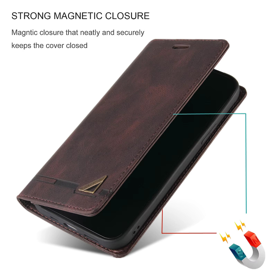 Braune Ledertasche als Anti-Diebstahl RFID Flip Cover für Samsung Galaxy A-Serie (A14, A34, A54, A13, A33, A53, A55, A17, A07, A36, A06, A26, A16, A56, A52, A32, A12) - Bild 3