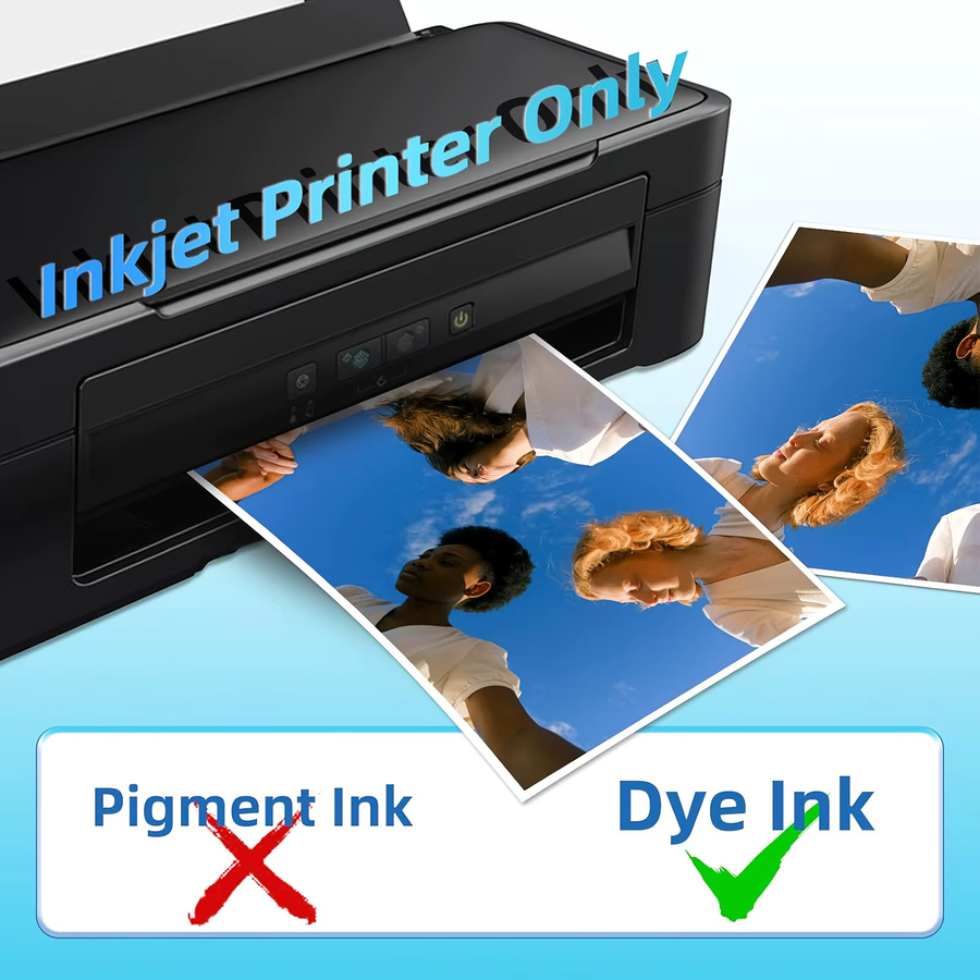 Glänzendes Fotopapier für Tintenstrahldrucker, 100 Blatt, 10 x 15 cm, 200 g/m2, Grau - Bild 3
