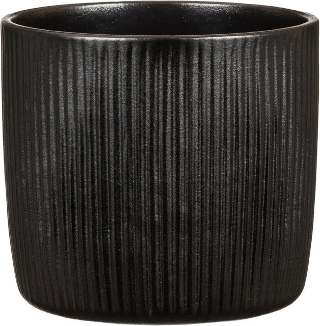 Scheurich Übertopf 900 Solido Linea aus Keramik in Ebano Schwarz, Durchmesser: 13 cm, Höhe: 12 cm - Bild 1