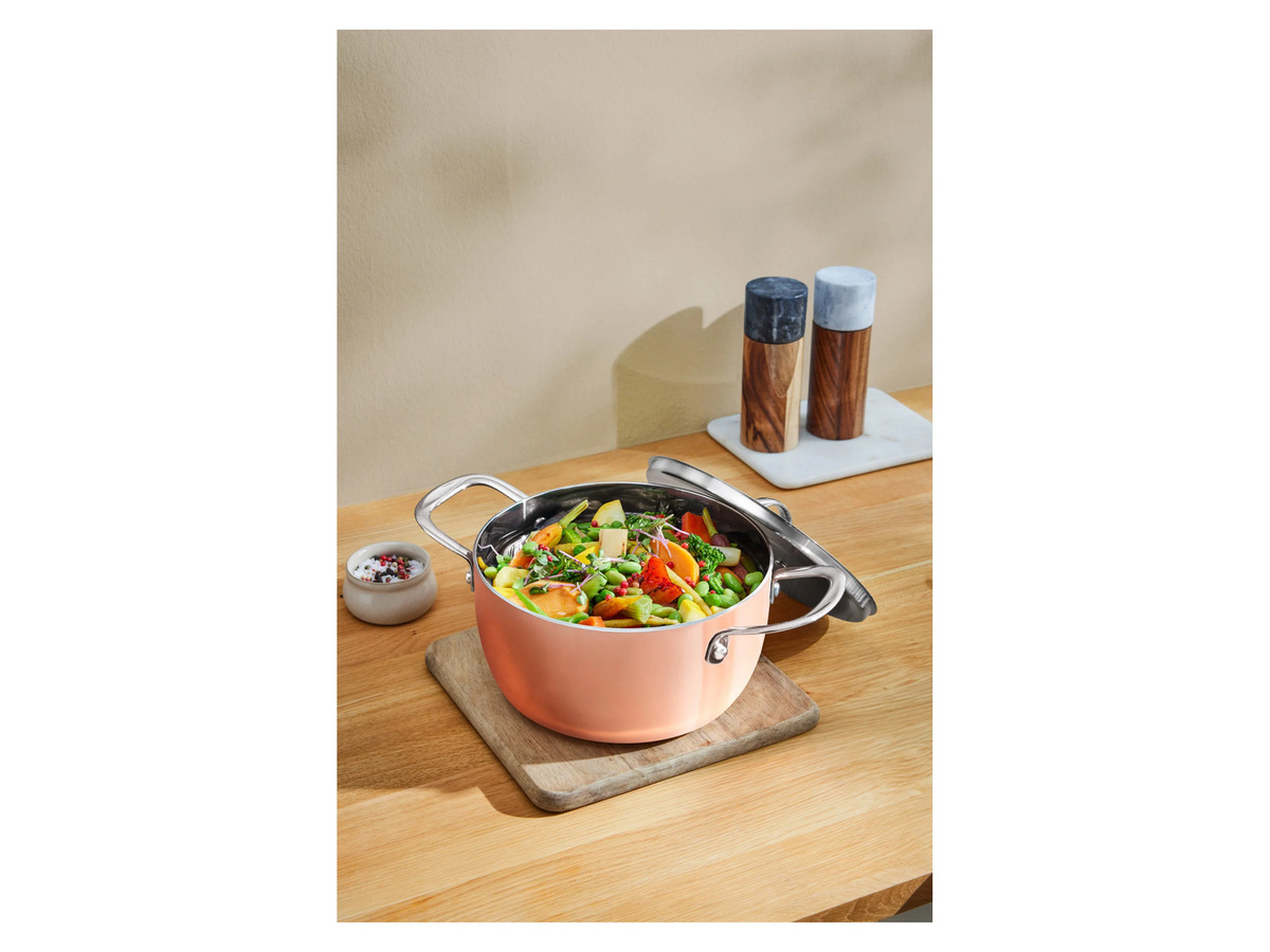 SILVERCREST Saucepan aus Edelstahl mit Kupferbeschichtung und Keramik, Durchmesser: 20 cm - Bild 3