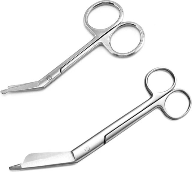 TOTNEND Chirurgische Schere aus Edelstahl in Silber für Verband, Gaze und Dressing, Höhe: 11 cm - Bild 1
