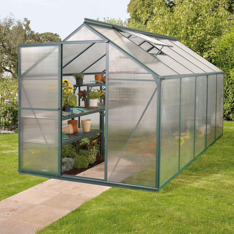 Vitavia Gewächshaus Triton 6200 in Smaragdgrün mit Stahlfundament und 4 mm HKP-Verglasung, 6,2 m² - Bild 3