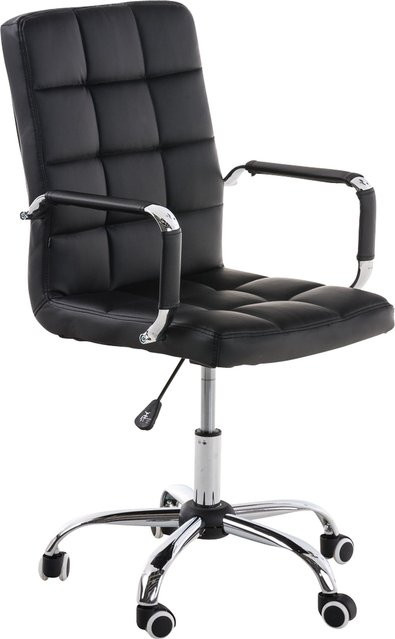 TPFLiving Bürostuhl Deal V2 in Schwarz aus Kunstleder mit Armlehnen und Rollen für Home-Office und Erwachsene - Bild 1