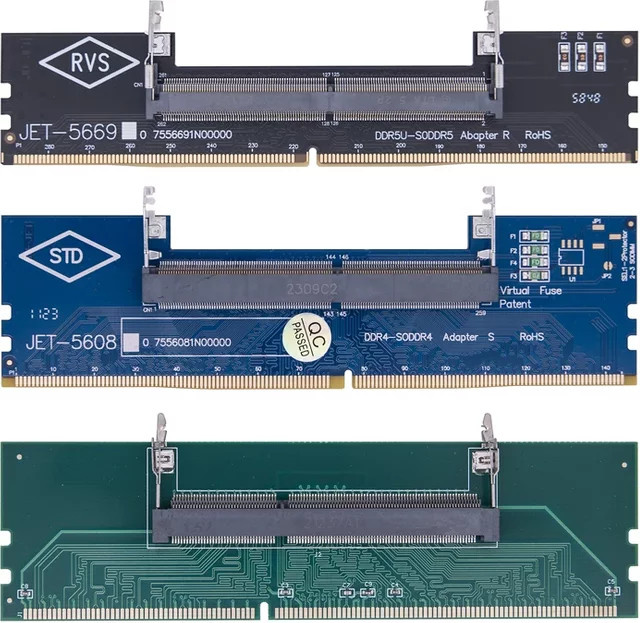 BSN DDR3 DDR4 DDR5 zu SO-DIMM Adapter-Steckverbinder für Laptop-RAM zu Desktop-DIMM Riser 240-Pin und 288-Pin - Bild 1