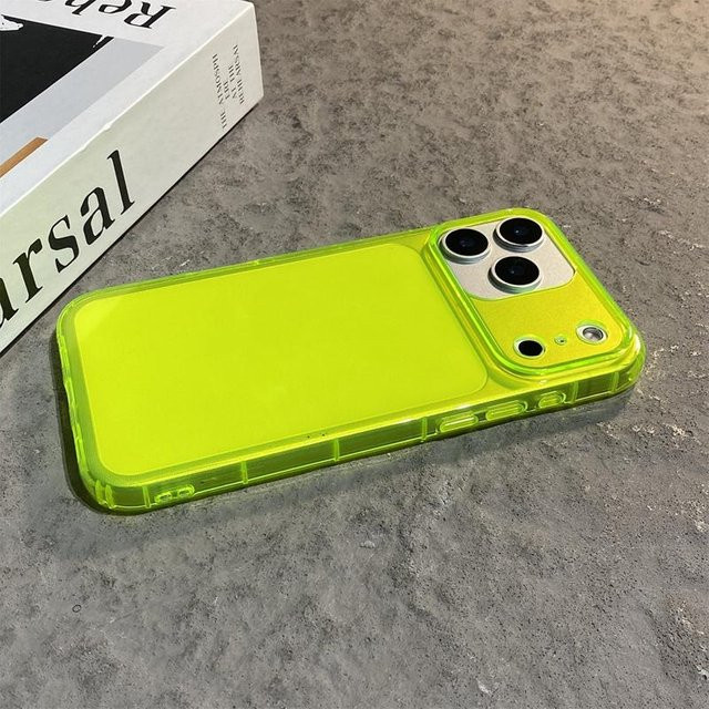 YULIN Transparente TPU Schutzhülle mit fluoreszierender Farbe für iPhone 11 bis iPhone 17 Pro Max in Gelb - Bild 1
