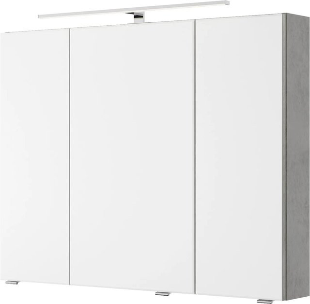 Pelipal Spiegelschrank Serie 4035 Hellgrau mit Soft-Close-Türen und internen Regalen, Breite: 90 cm - Bild 1