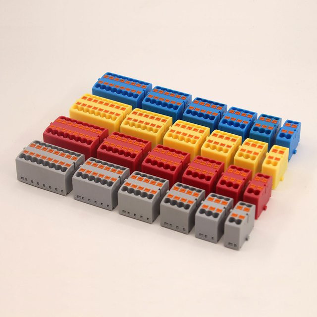 YJCAL PTFIX 2,5 mm2 Draht-Elektrokabelanschlüsse Plug-in-Klemmenblock Splitter Spleißbare Anschlussdose zur DIN-Schienenmontage in Multicolour - Bild 1
