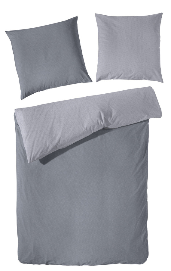 Primera Edelflanell Bettwäsche aus Baumwolle, Wende-Set in Anthrazit Grau, B/H: 200 x 200 cm mit Kissenbezug 80 x 80 cm - Bild 1
