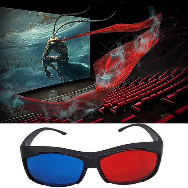 SD&HI 3D-Anaglyphen-Brille in Rot-Blau mit schwarzem Rahmen für TV-Filme und DVD-Spiele - Bild 1