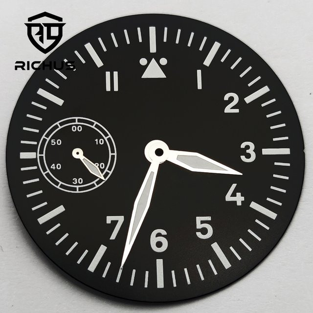 RICHUS Zifferblatt, 39 mm, grün leuchtend, für ETA6497 ST3600, Unisex - Bild 1