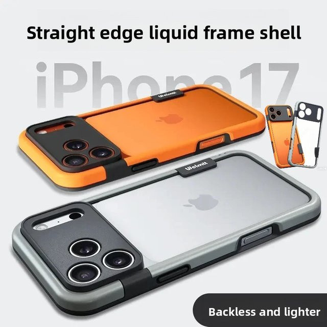 Stoßfeste Silikonrahmen-Hülle im Bare-Metal-Look mit Wärmeableitung für Apple iPhone 17 Pro Max, 16 Pro, 15 und 14 mit Kameraschutz - Bild 1