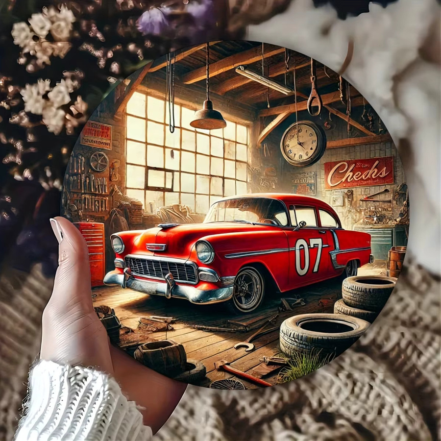 CIFBUY Rundes Metallschild im Vintage-Stil für Auto und Heimdekoration, Durchmesser: 20 cm - Bild 3