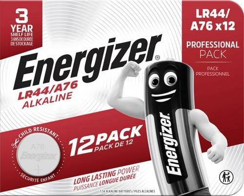 Energizer Knopfzelle LR44 1.5V Alkaline 150 mAh 12 Stück - Bild 1