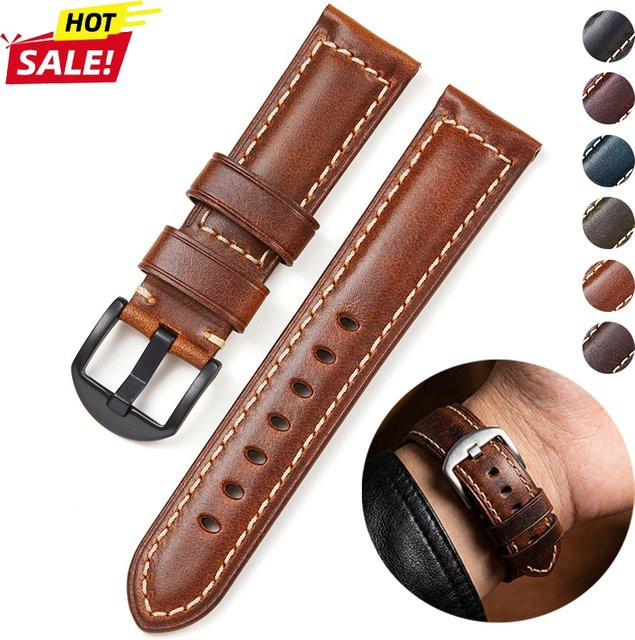 CHIICSMART Uhrenarmband Leder, Schwarz Braun, Unisex - Bild 1