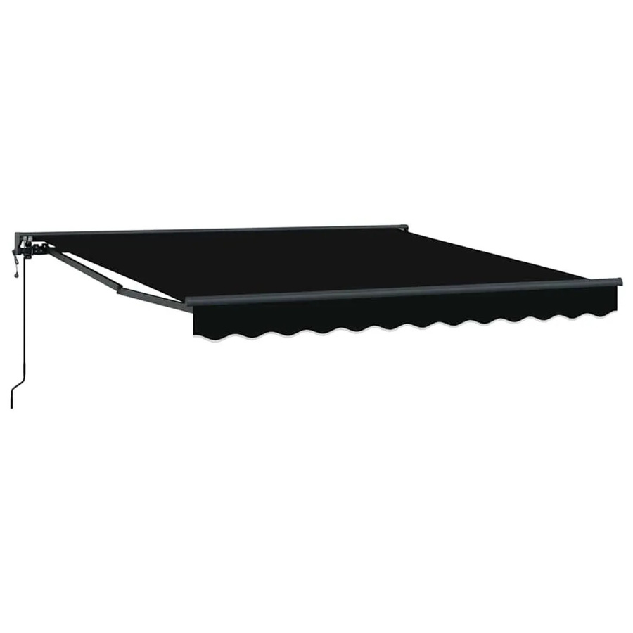 vidaXL Einziehbare Markise Schwarz B: 350 cm, T: 250 cm aus Polyester und Metall - Bild 2