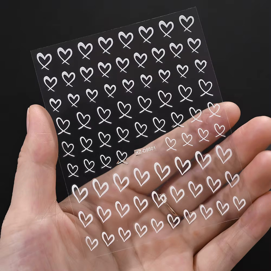 MAFANAILS Nagelaufkleber 3D Herz, Glänzend, 8 Stück - Bild 3