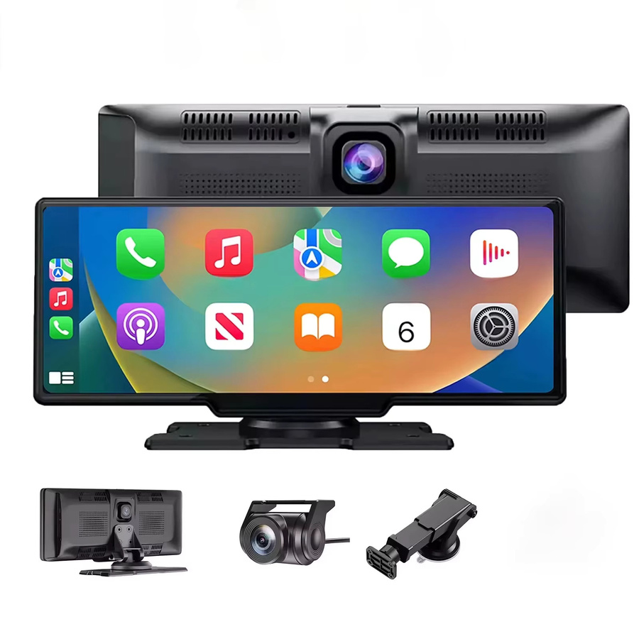 ESSGOO 4K Dual-Lens Dashcam mit 10,26 Zoll Touchscreen, kabelloses Apple CarPlay und Android Auto, Videorecorder in Schwarz - Bild 7