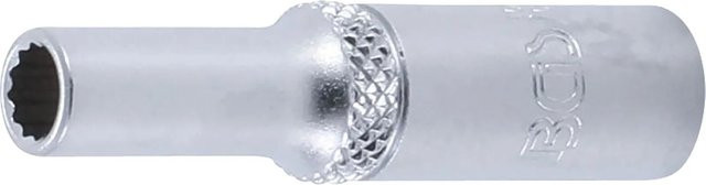 BGS Steckschlüssel Einsatz Zwölfkant Tief 1/4 Zoll Antrieb SW 5,5 mm Silber - Bild 1