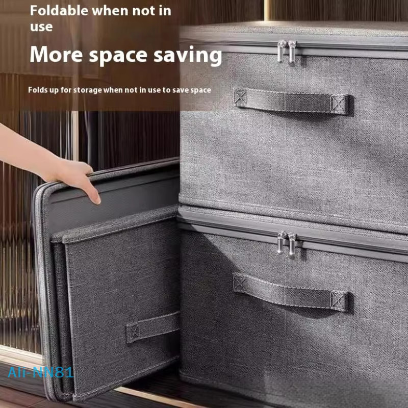 Multifunktionale faltbare Aufbewahrungsbox von SHNGki mit Stoffbezug in Grau - Bild 3
