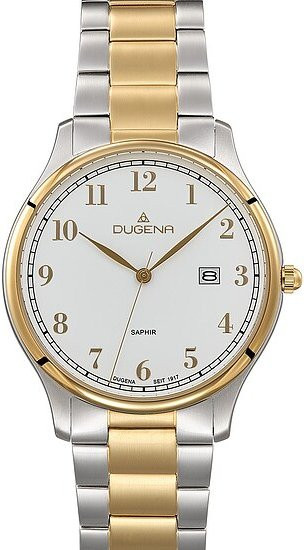Dugena Herrenuhr, Quarz, Edelstahl, Weiß, 40 mm, Saphirglas - Bild 1