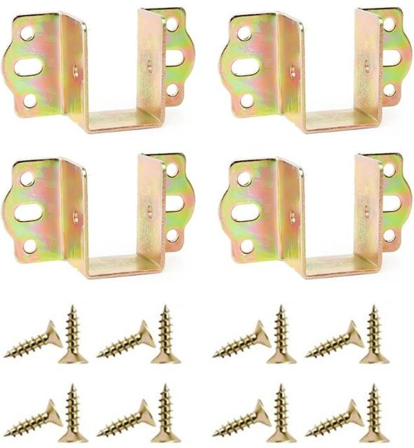 4er-Pack Hochfeste Metall-Bettrahmen-Stützen aus verzinktem Stahl für sichere Bettbodenverbindungen, Durchmesser: 40 mm, Farbe: Weißgold - Bild 1