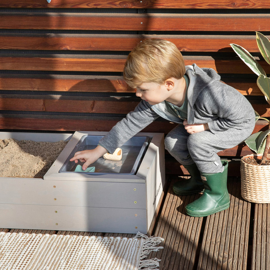 Muddy Buddy Sandkasten Space Saver aus Zypressenholz in Grau - Bild 3