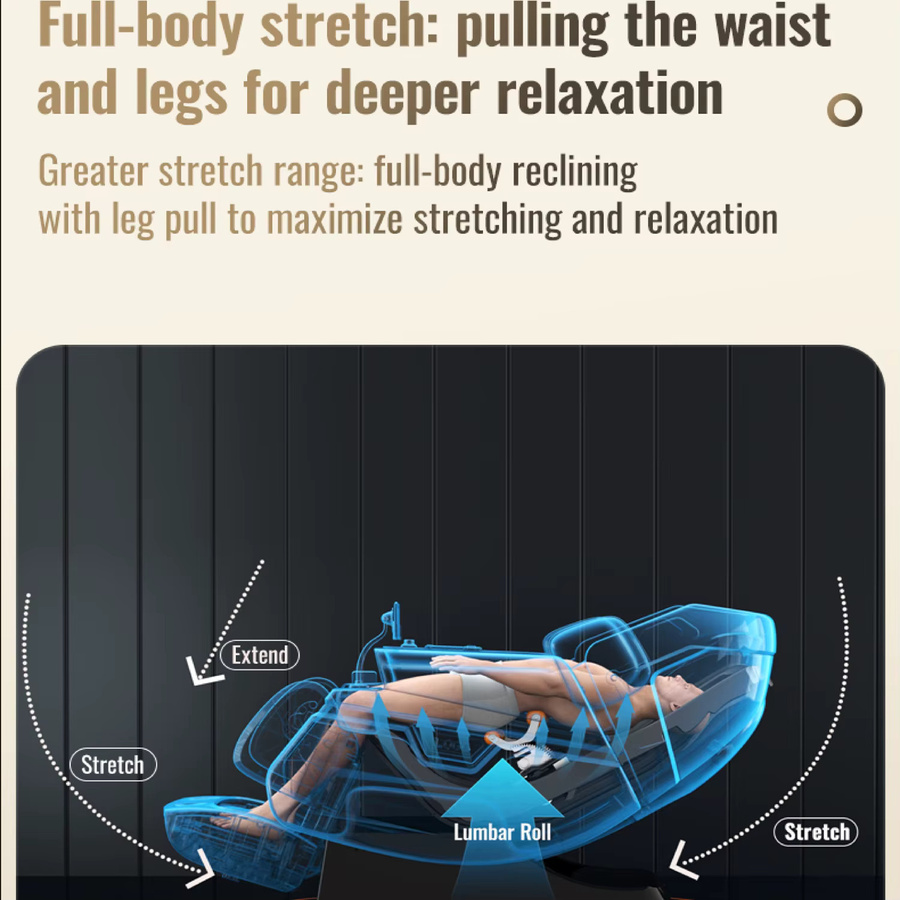 HEALTHFOREVER Luxuriöser Schall-Massagesessel mit Zero Gravity Ganzkörper-Massage und Touchscreen, Modell 2026, Farbe: Weiß - Bild 4
