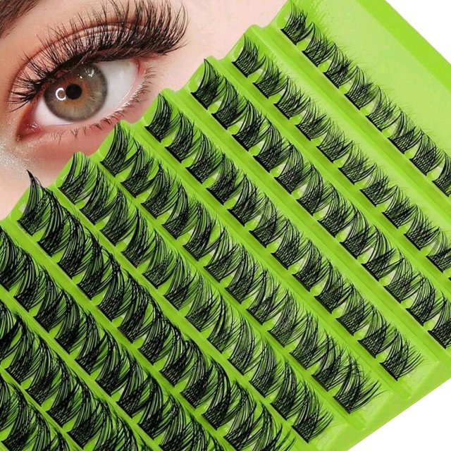 JIEFUXIN Wimperncluster D Curl, 120 Stück, Black, 8–16 mm, Unisex - Bild 1